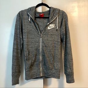 Grey Nike zip up hoodie